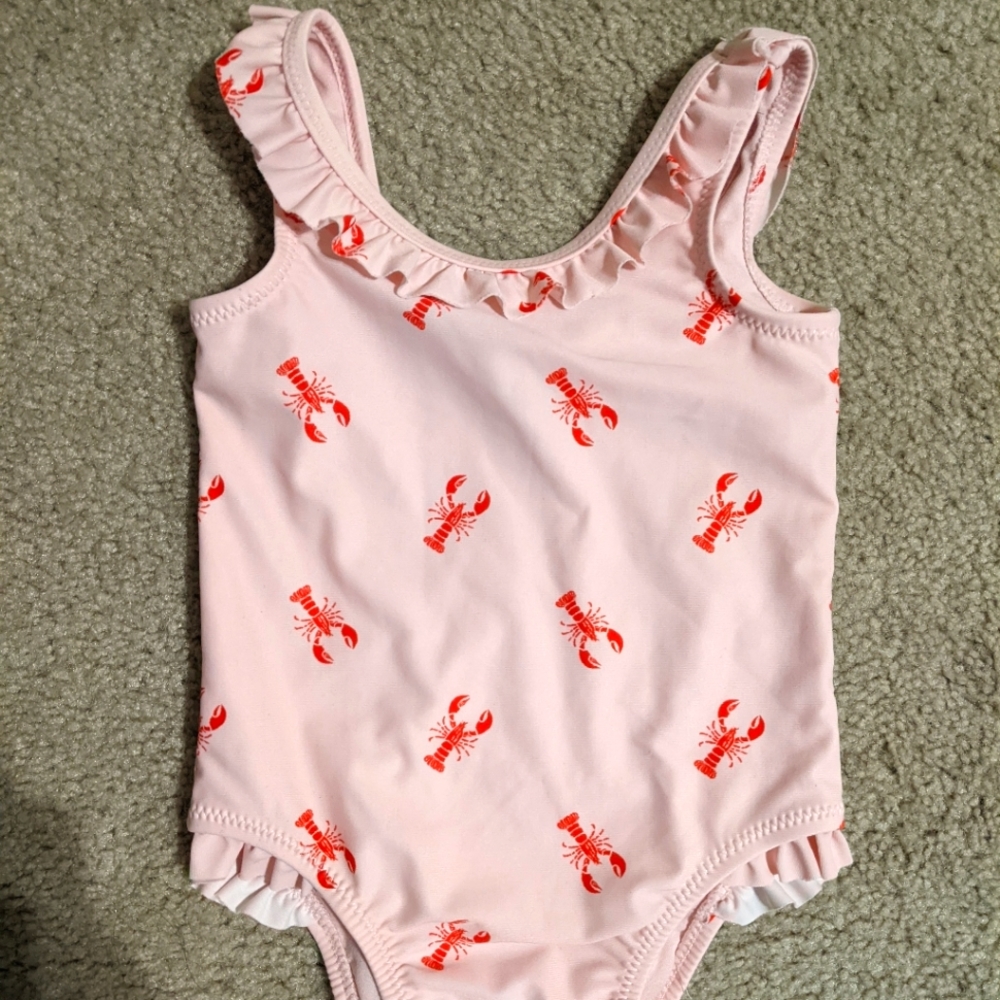 12 month Old Navy swimsuit lobster print